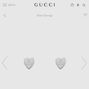 Gucci Heart Silver Earrings
